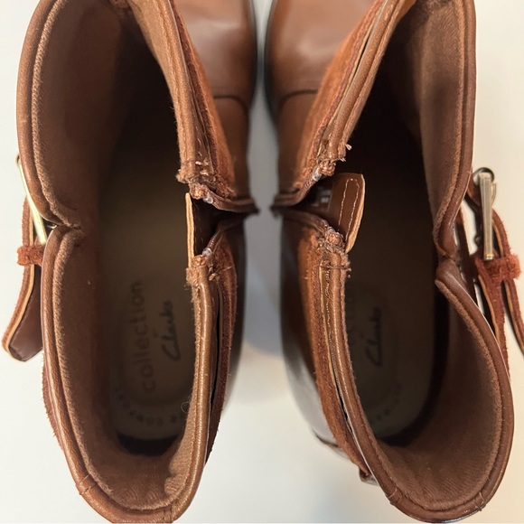 Clarks Brown Leather Women’s Diane Peake Ankle Boots Size 9 - Picture 9 of 10